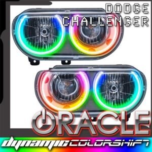 2008-2014 Dodge Challenger Pre-assembled Headlights-chrome-(Non-hid) Dynamic Colorshift - Image 1
