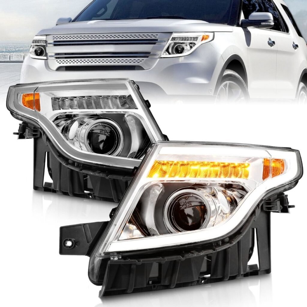 Ford Explorer 11-15 Headlight Projector Plank Style Chrome