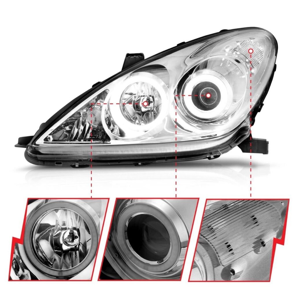 Lexus ES 300 02-03 / ES 330 04 Projector Headlights Chrome