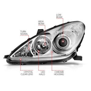 Lexus ES 300 02-03 / ES 330 04 Projector Headlights Chrome - Image 3