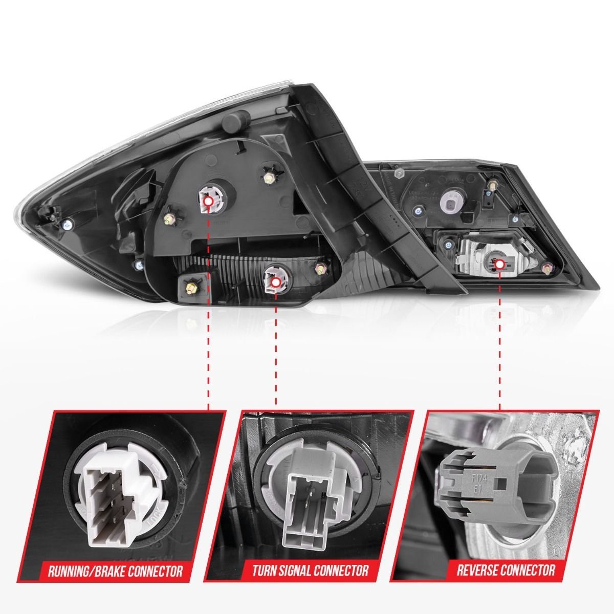 Honda Civic 13-15 4DR Led Tail Lights Chrome - Image 4