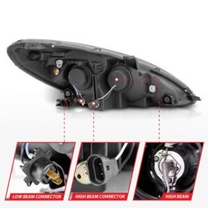 Lexus ES 300 02-03 / ES 330 04 Projector Headlights Black - Image 5