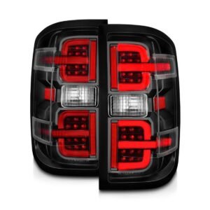 Chevy Silverado 14-18 1500 / 15-19 2500hd/3500hd / GMC Sierra 15-19 2500hd/3500hd Tail Lights Black Clear - Image 7