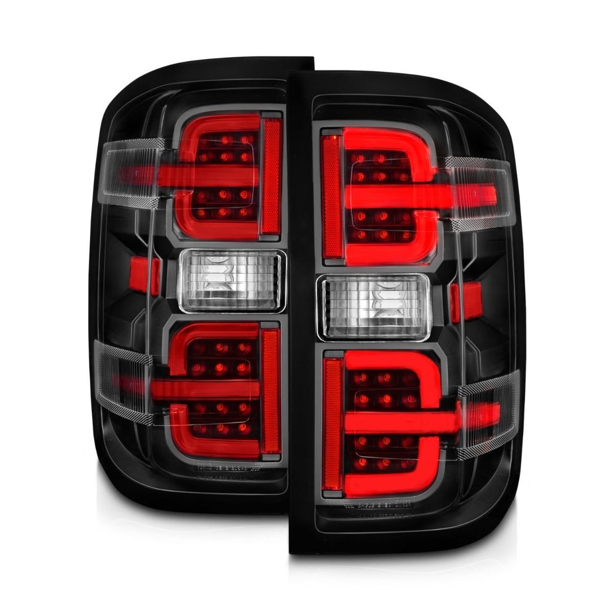 Chevy Silverado 14-18 1500 / 15-19 2500hd/3500hd / GMC Sierra 15-19 2500hd/3500hd Tail Lights Black Clear - Image 7