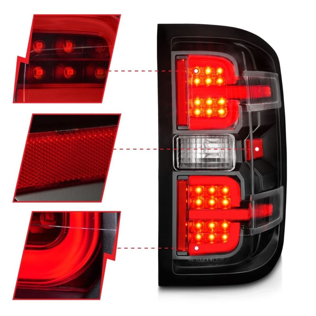 Chevy Silverado 14-18 1500 / 15-19 2500hd/3500hd / GMC Sierra 15-19 2500hd/3500hd Tail Lights Black Clear