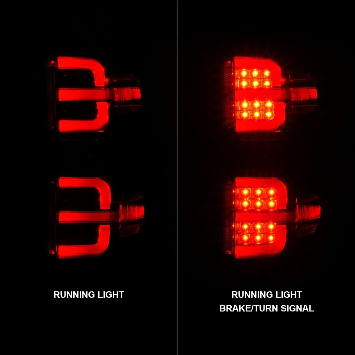 Chevy Silverado 14-18 1500 / 15-19 2500hd/3500hd / GMC Sierra 15-19 2500hd/3500hd Tail Lights Black Clear - Image 2