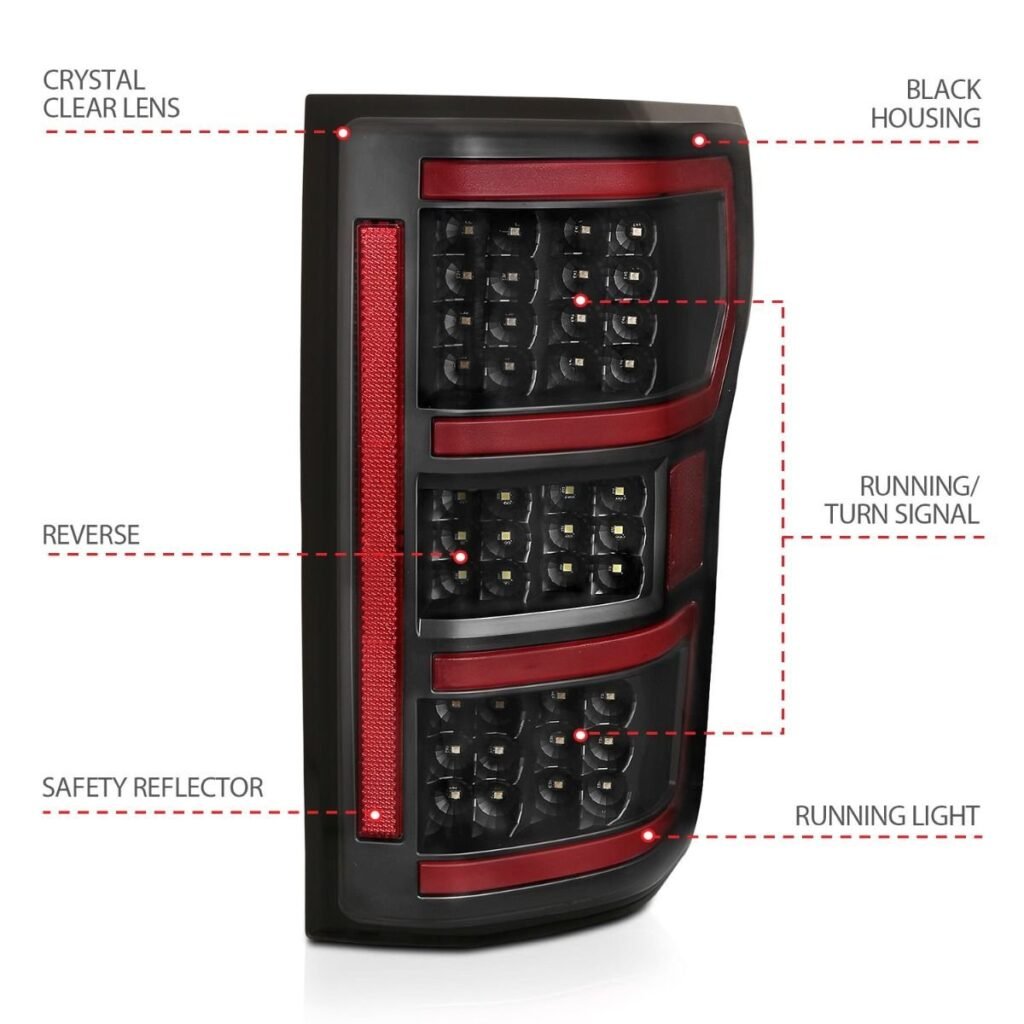 Ford F-150 18-20 Full Led Taillights W/ Black Housing
