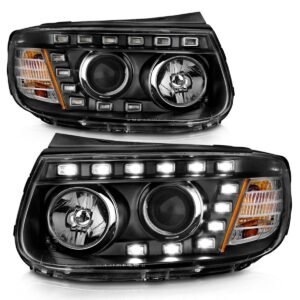 Hyundai Santa FE 07-12 Projector Led Block Headlights Black - Image 5