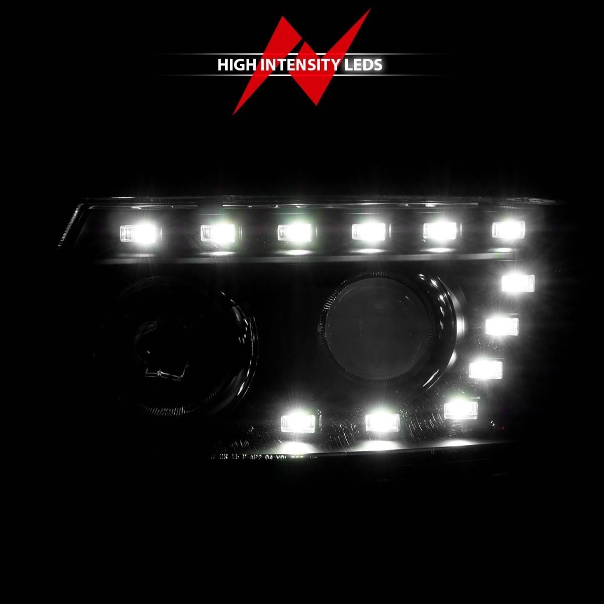 Hyundai Santa FE 07-12 Projector Led Block Headlights Black - Image 6
