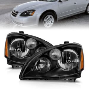 Nissan Altima 02-04 Crystal Headlights Black - Image 1