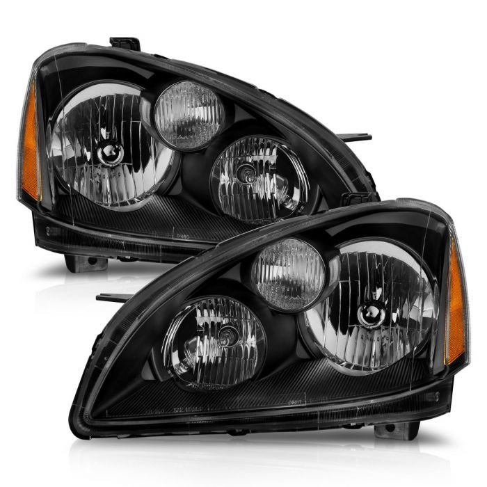 Nissan Altima 02-04 Crystal Headlights Black