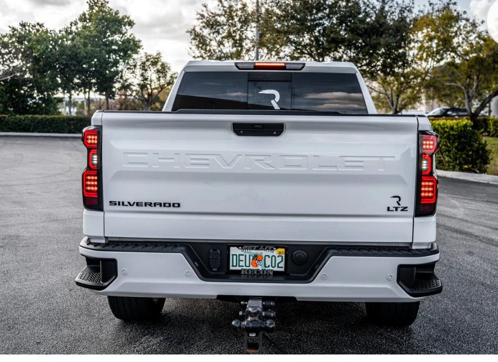 Chevy Silverado 1500 19-23 (Replaces OEM LED Tail Lights ONLY) Tail Lights OLED Red Smoked