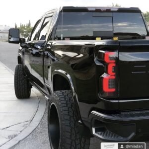 Chevy Silverado 1500 19-23 (Replaces OEM Halogen Tail Lights ONLY) Tail Lights OLED Smoked - Image 2