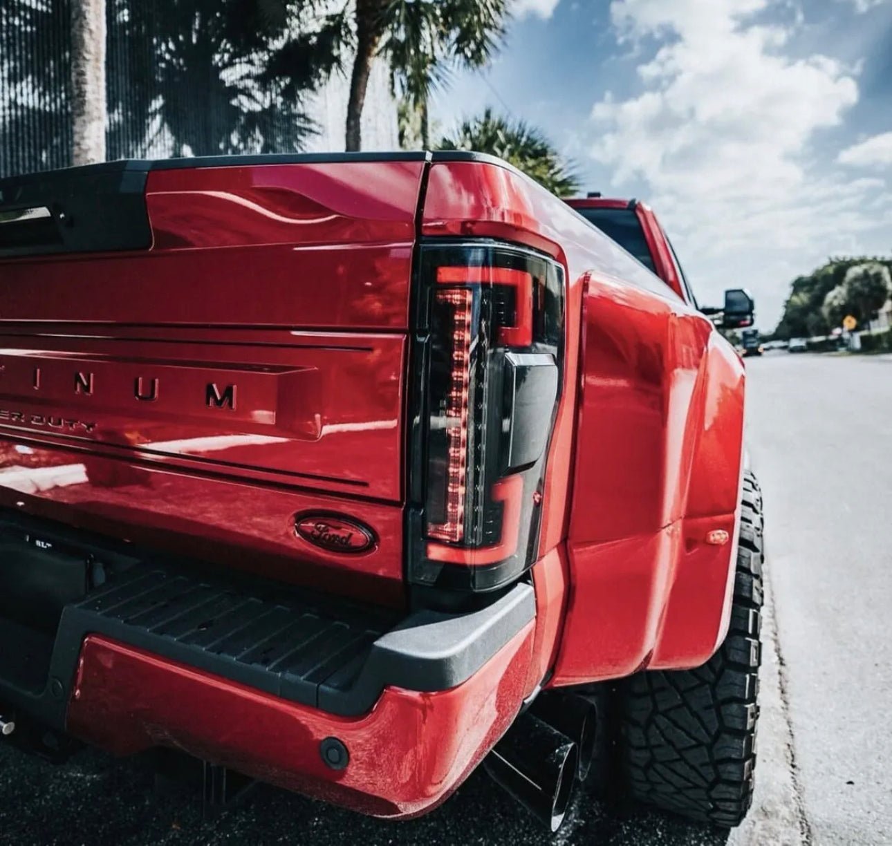 Ford Super Duty 20-22 (Replaces OEM LED) Tail Lights OLED in Dark Red Smoked - Image 1