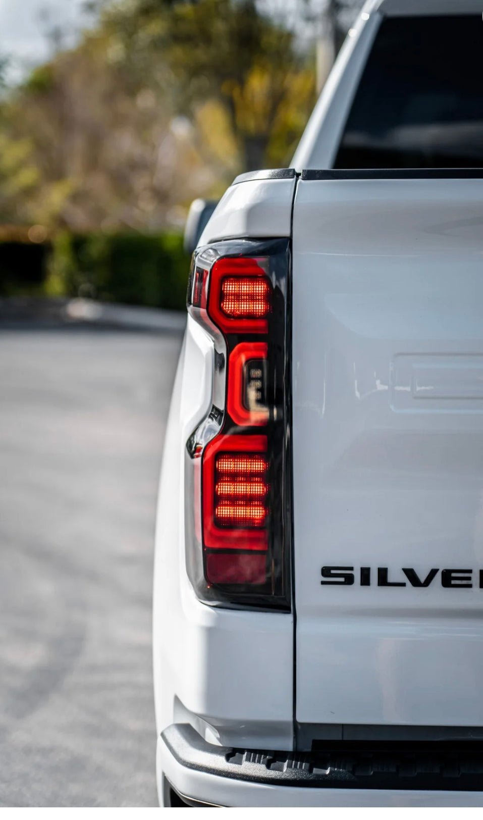 Chevy Silverado 1500 19-23 (Replaces OEM LED Tail Lights ONLY) Tail Lights OLED Red Smoked - Image 1