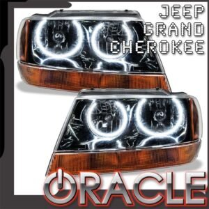 Oracle Lighting 1999-2004 Jeep Grand Cherokee Pre-assembled SMD Halo Headlights-black Housing - Image 1