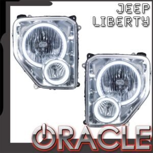 Oracle Lighting 2008-2012 Jeep Liberty Pre-assembled SMD Halo Headlights - Image 1
