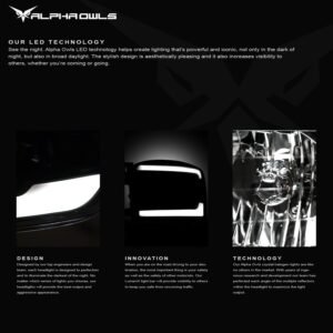 Alpha Owls 2003-2007 Honda Accord LM Series Headlights (Crystal Headlights Black housing w/ LumenX Light Bar) - Image 3