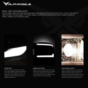 Alpha Owls 2006-2008 Lincoln Mark-LT LMP Series Projector Headlights (Halogen Projector Black housing w/ LumenX Light Bar) - Image 3