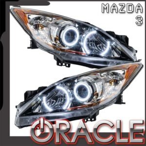Oracle Lighting 2010-2013 Mazda 3 Pre-assembled SMD Halo Headlights - Halogen - Image 1