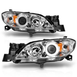Mazda 3 04-08 4dr Projector Headlights Chrome W/ Rx Halo - Image 5