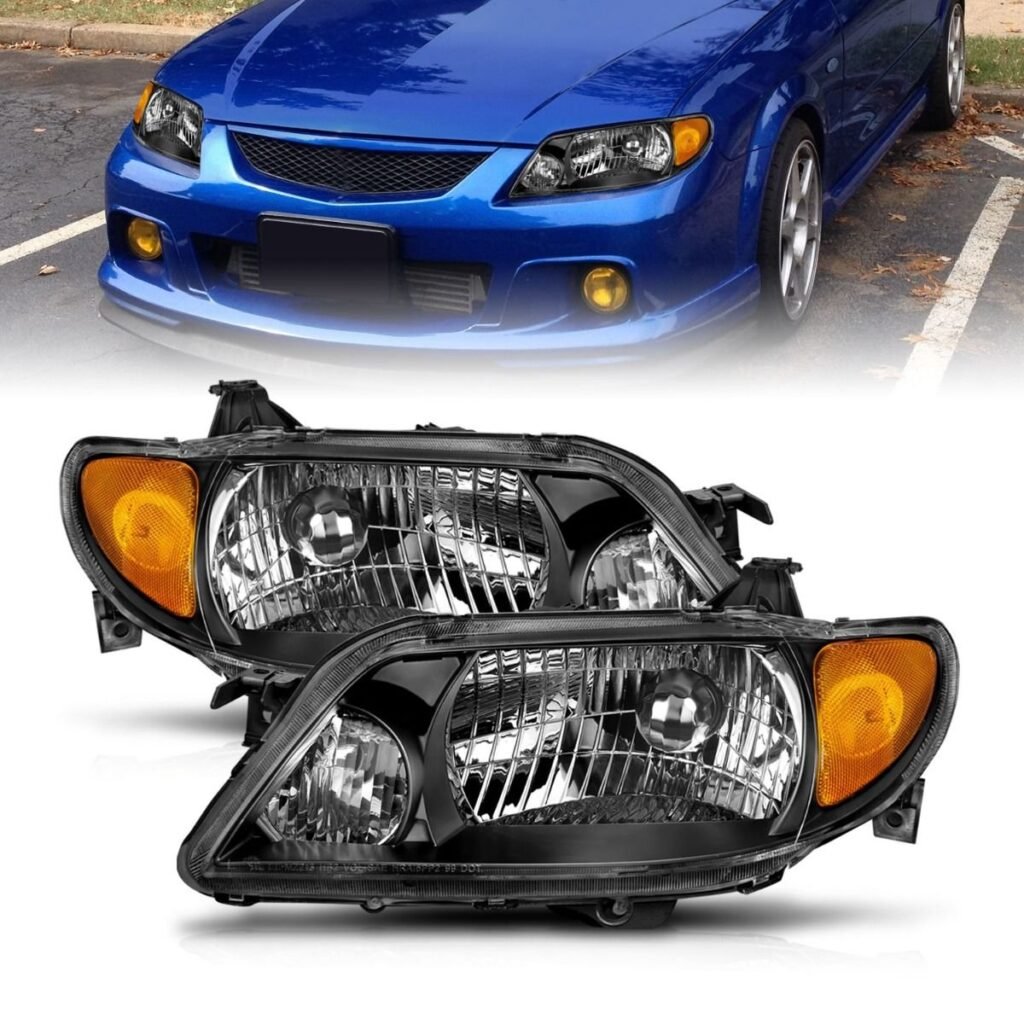 Mazda Protege 01-03 Crystal Headlights Black