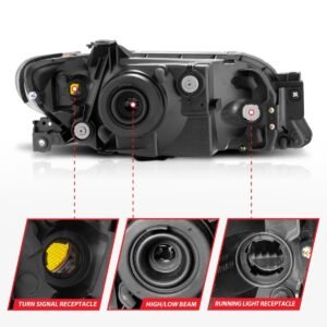 Mazda Protege 01-03 Crystal Headlights Black - Image 4
