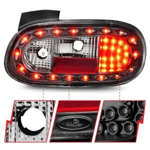 Mazda Miata 98-05 Led Tail Lights W/ Black Housing - Image 2