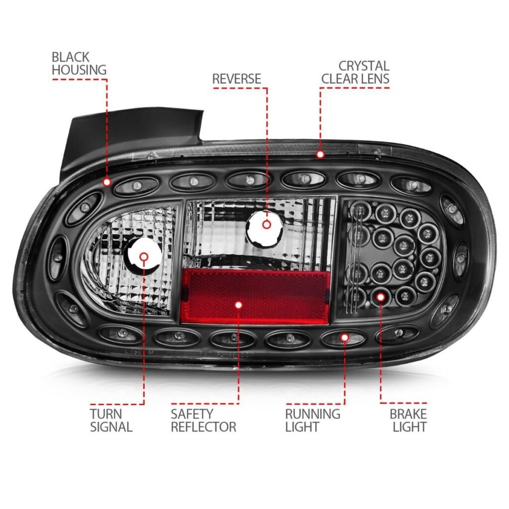 Mazda Miata 98-05 Led Tail Lights W/ Black Housing