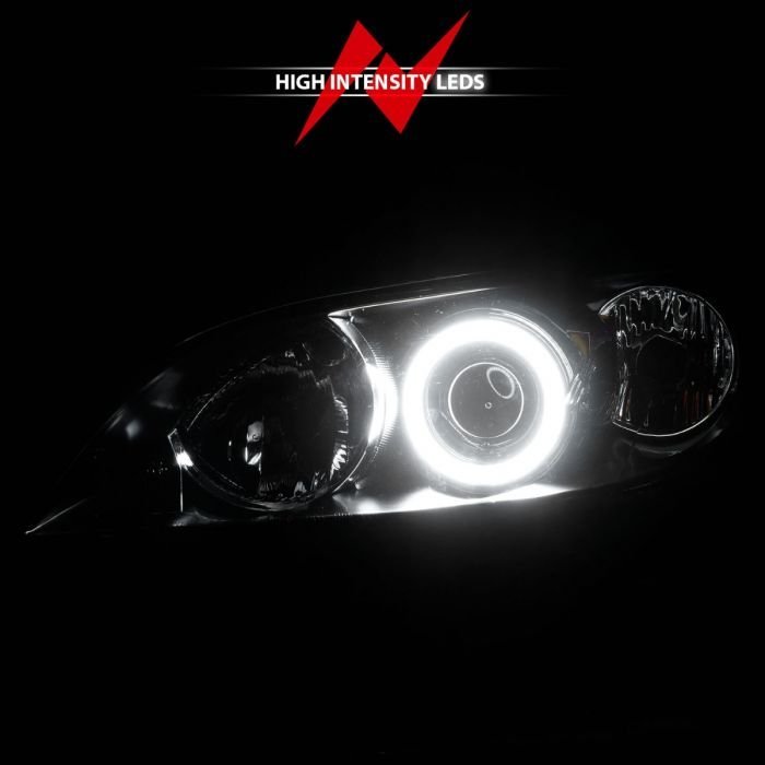 Mazda 3 04-08 4dr Projector Headlights Black W/ Rx Halo