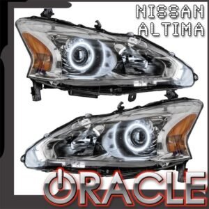 Oracle Lighting 2013-2015 Nissan Altima Sedan Pre-assembled SMD Halo Headlights - (Halogen) - Image 1