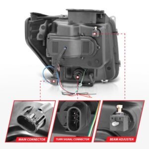 Dodge Nitro 07-12 Projector Headlights Black G2 Clear W/ Rx Halo and Led Signal - Image 10
