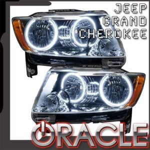 Oracle Lighting 2011-2013 Jeep Grand Cherokee Pre-assembled SMD Halo Headlights - Non Hid - Chrome - Image 1