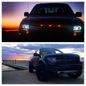 Ford F150 & Raptor 09-14 Projector Headlights CCFL Halos & DRL Smoked/Black - Image 6
