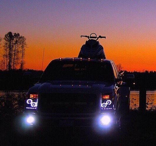 Ford Super Duty F250/350/450/550 11-16 Projector Headlights CCFL Halos & DRL Clear/Chrome