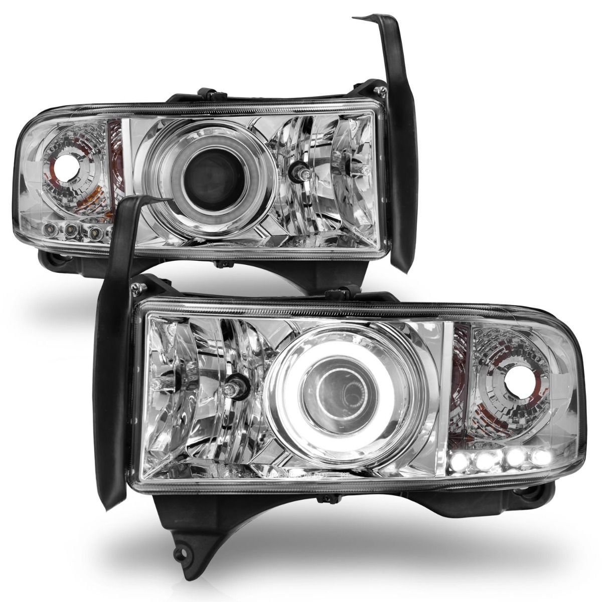 Dodge Ram 1500 94-01 / Ram 2500/3500 94-02 /Ram Sport Model 94-98 Projector Headlights Chrome W/ Rx Halo - Image 5