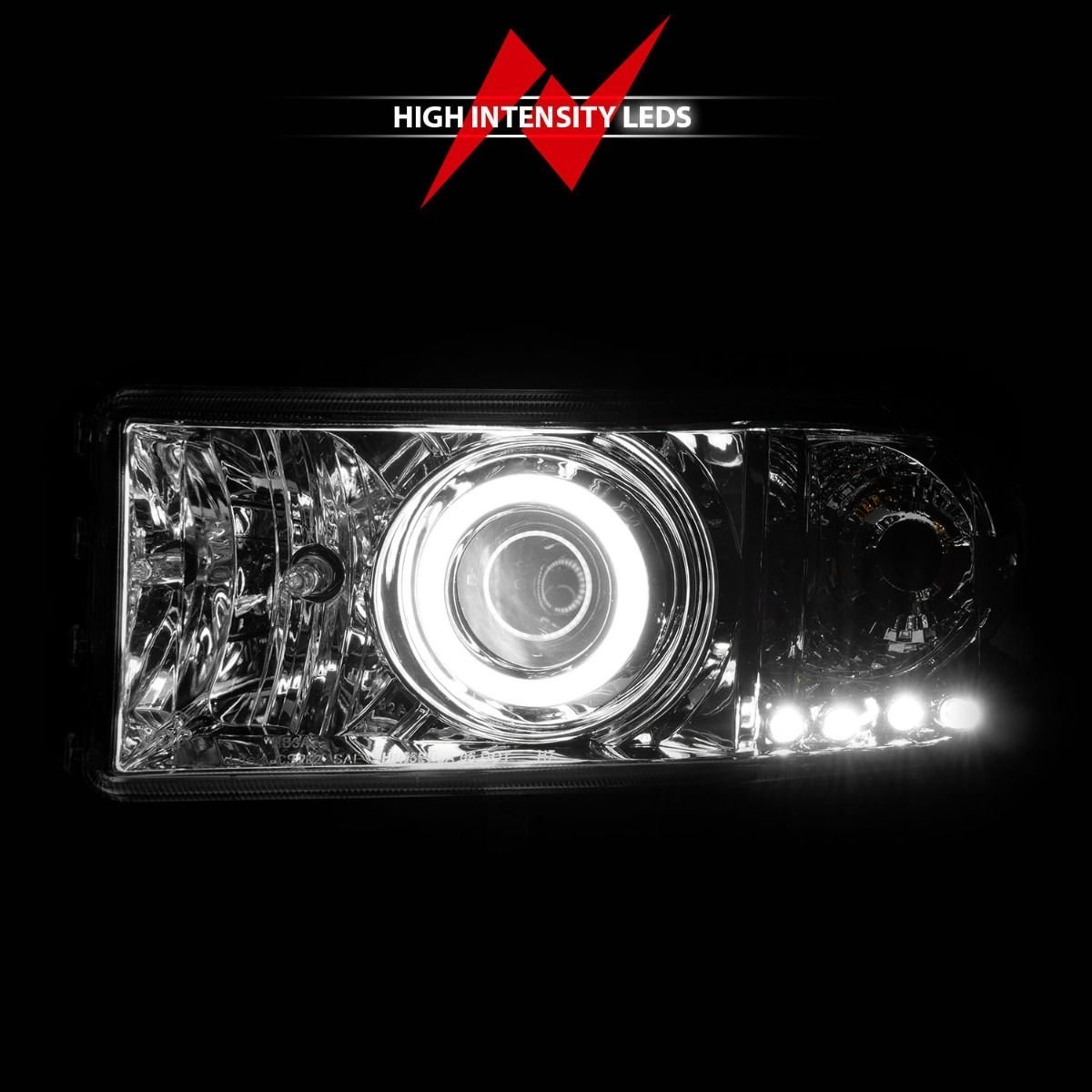 Dodge Ram 1500 94-01 / Ram 2500/3500 94-02 /Ram Sport Model 94-98 Projector Headlights Chrome W/ Rx Halo - Image 6