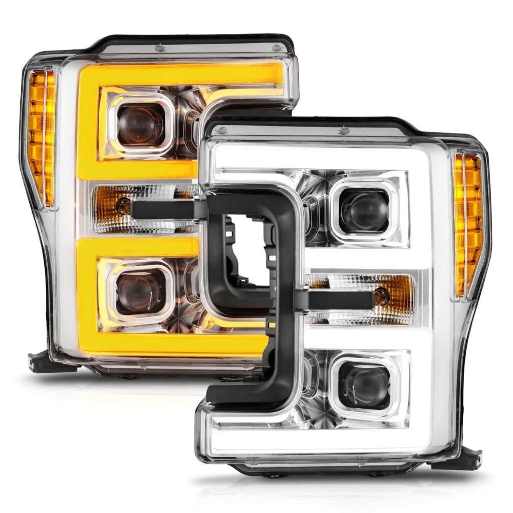 Ford F-250/F350/F450 17-19 Full Led Projector Switchback Plank Headlights Chrome