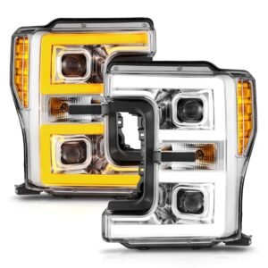 Ford F-250/F350/F450 17-19 Full Led Projector Switchback Plank Headlights Chrome - Image 5