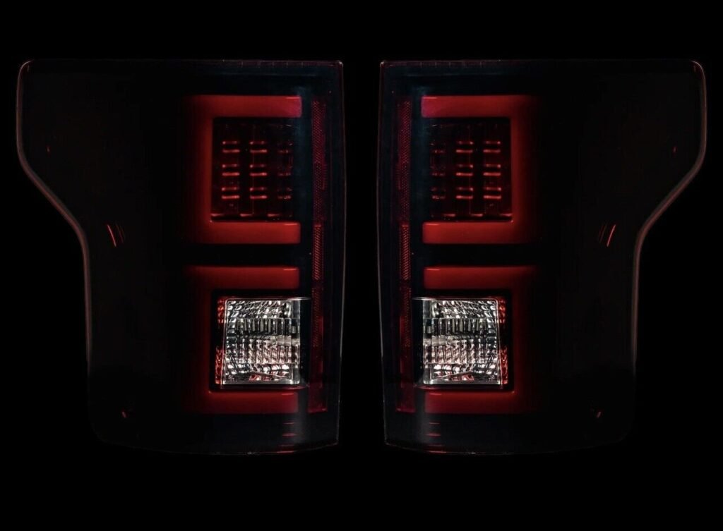 Fits Ford F150 18-20 (Replaces OEM Halogen) OLED tail Lights Red Smoke By RECON