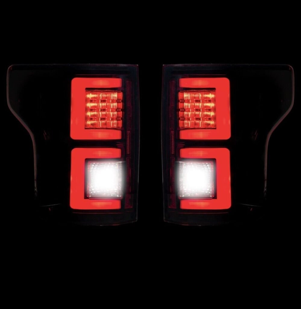 Fits Ford F150 18-20 (Replaces OEM Halogen) OLED tail Lights Red Smoke By RECON