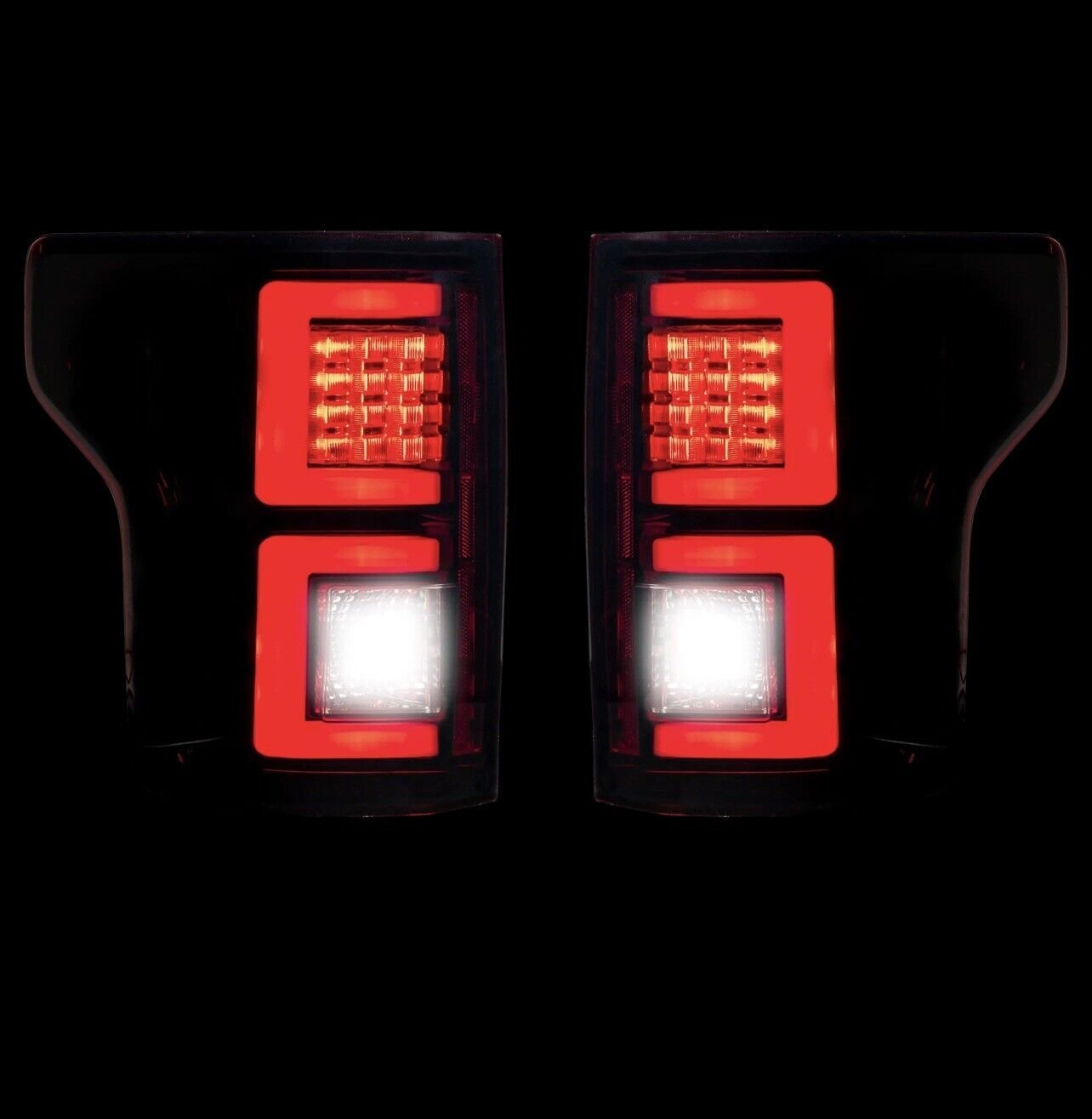 Fits Ford F150 18-20 (Replaces OEM Halogen) OLED tail Lights Red Smoke By RECON - Image 6