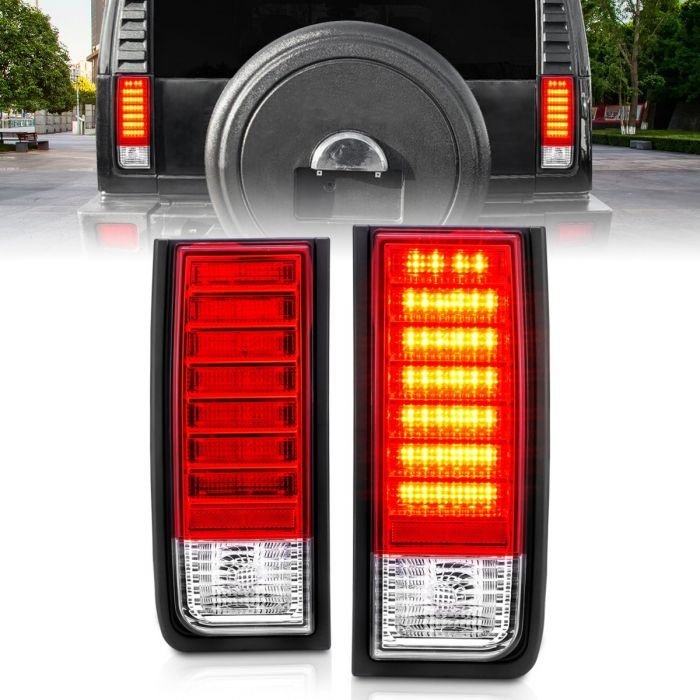 Hummer H2 SUV 03-09 Led Tail Lights Red/Clear