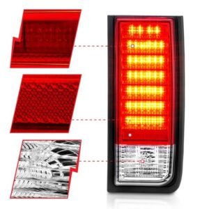 Hummer H2 SUV 03-09 Led Tail Lights Red/Clear - Image 2