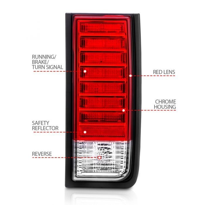 Hummer H2 SUV 03-09 Led Tail Lights Red/Clear