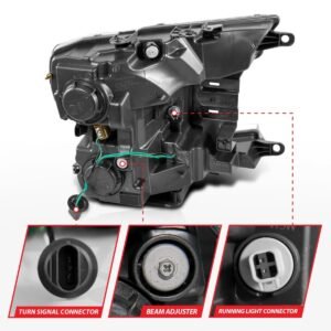 Honda Civic 04-05 2/3/4DR Projector Headlights Black W/ Led Halo - Image 3