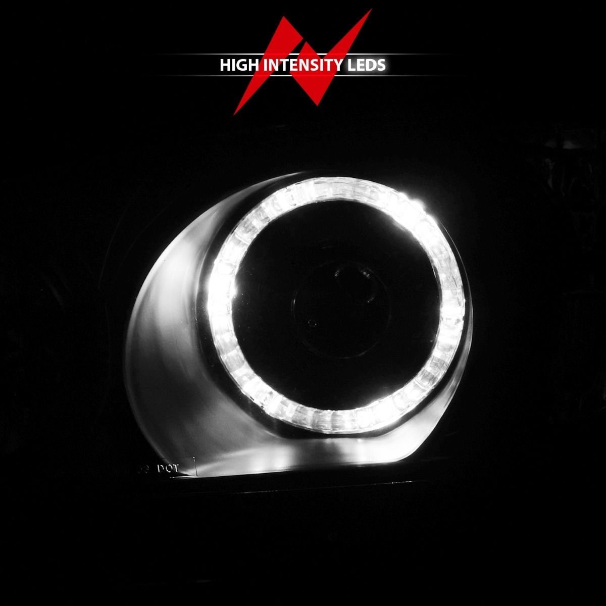Honda Civic 04-05 2/3/4DR Projector Headlights Black W/ Led Halo - Image 6