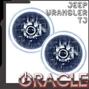 Oracle Lighting 1997-2006 Jeep Wrangler TJ Pre-assembled SMD Halo Headlights - Image 1