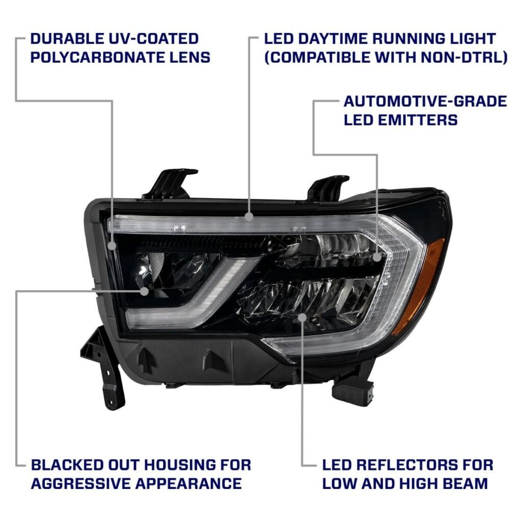 2008-2017 Toyota Sequoia LED Reflector Headlights (pair)
