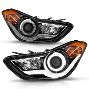 Hyundai Elantra 11-13 Projector Headlights Black W/ RX Halo - Image 5
